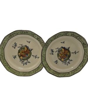 Antique Royal Doulton Plates Piping Down The Valleys Wild 1911 Set of‎ Two SEE